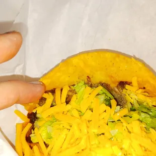 Shredded beef taco