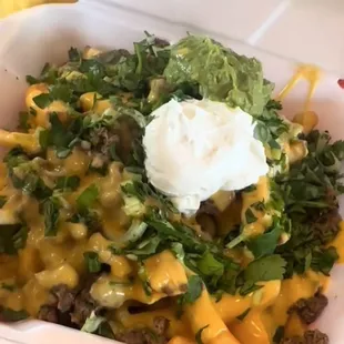 Carne asada were good but the meat was kind of dry but the cheese made up for it