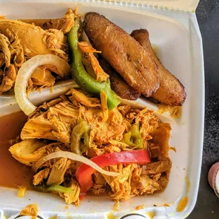 Stewed chicken and plantains