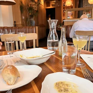 a person eating a meal at a restaurant