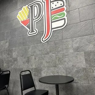 a table and chairs in a restaurant