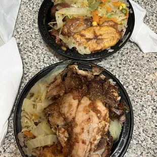 two plates of food