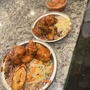 two plates of food