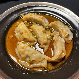 6 Chicken Dumplings in Hot Sauce (milder than expected)