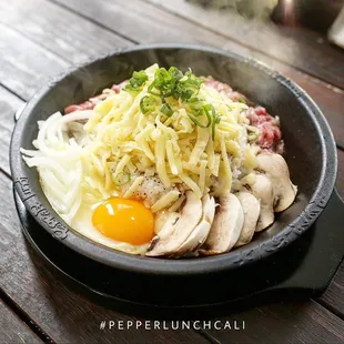 Egg, cheese, and mushroom add-ons on our Classic Pepper Rice.