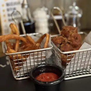 Fries and chicken kaarage