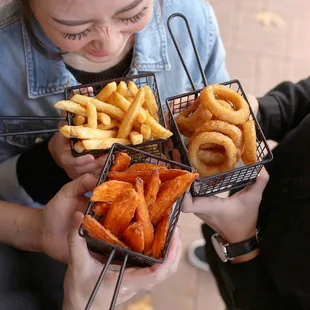 The best Fries, Onion Rings, and Sweet Potato Fries.