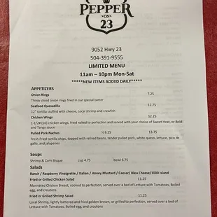 Menu (13FEB20)