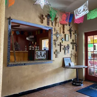 the entrance to a mexican restaurant