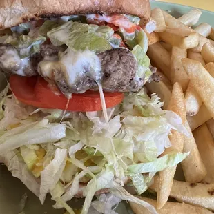 Green Chile Cheeseburger