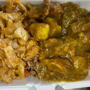 Curry Goat &amp; Cabbage