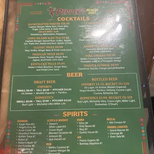 menu