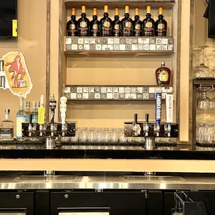 Draft beers at the bar