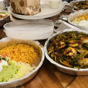 a table full of food