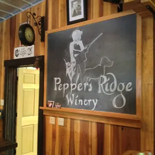 a chalkboard in a restaurant