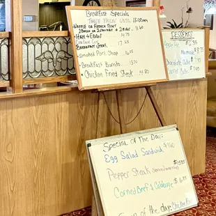 Daily specials board