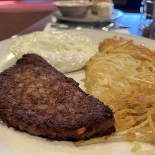Requested crispy Corned Beef Hash and Eggs