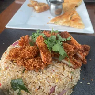 My favorite dish. Crispy Chicken Basil Fried Rice.