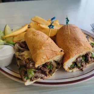 Lunch Special Pepper Steak Signature Sandwich.