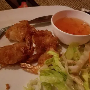 Appetizer order of coconut shrimp - very good, but can&apos;t believe how small!