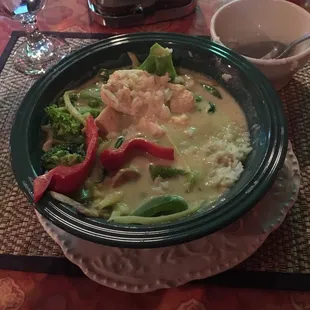 Green curry, very good.