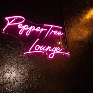 a neon sign on a wall