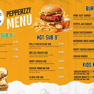 burgers, menu