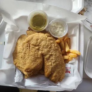Tilapia fish with fries