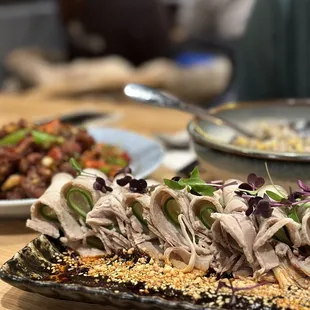 a plate of food on a table