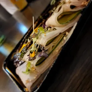 Sliced pork belly with black bean chili sauce. Outstanding