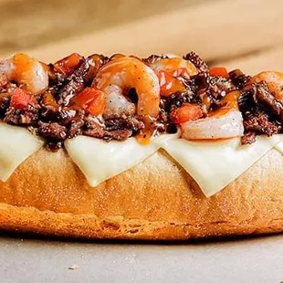 a hot dog on a bun