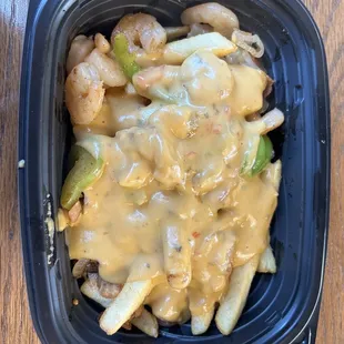 Loaded fries, pick your protein, added veggies