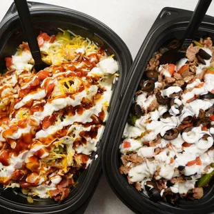 two containers of food