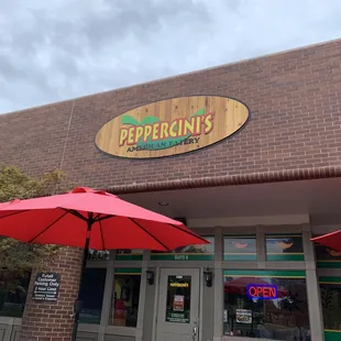 the front of the restaurant