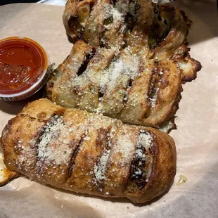 Philly steak rolls that came 25 minutes after the rest of the food