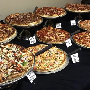 Pizza Buffet... We are able to host private parties such as rehearsal dinners, birthday parties, etc.