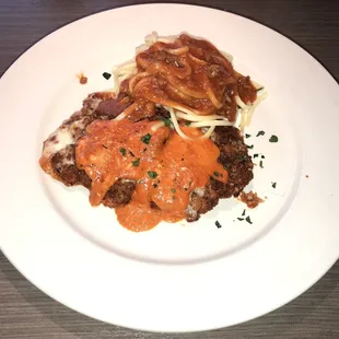 Veal Parmesan with Spaghetti