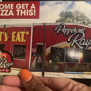 Front of menu