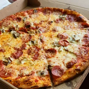 16" pepperoni and mushrooms