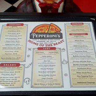 Menu front