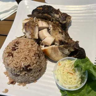 Jerk Chicken &amp; rice with pigeon peas