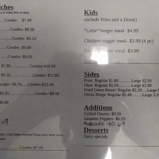 The menu. They have specials on a whiteboard.