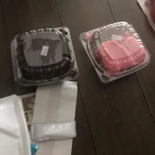 Two pieces of cake