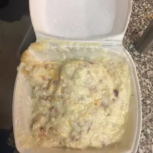 Mashed potatoes (looks like it's been thrown up)