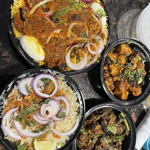 Labbipet Leg Joint Biryani, Karampodi Kodi, Veg Kheema Pulav