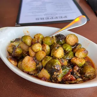 a bowl of brussel sprouts