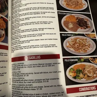 the menu