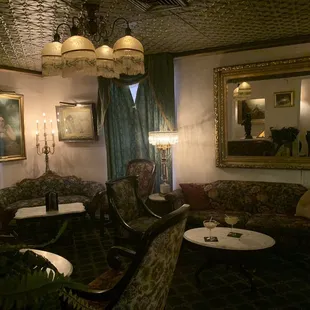 a living room in a hotel