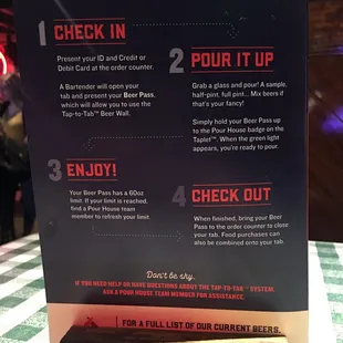 The poor your own beer menu.