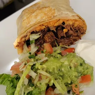 Inside of the steak burrito